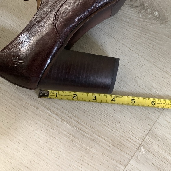 Frye Brown Carson Oxford Heel Size 8.5 M leather lace up - Picture 8 of 11